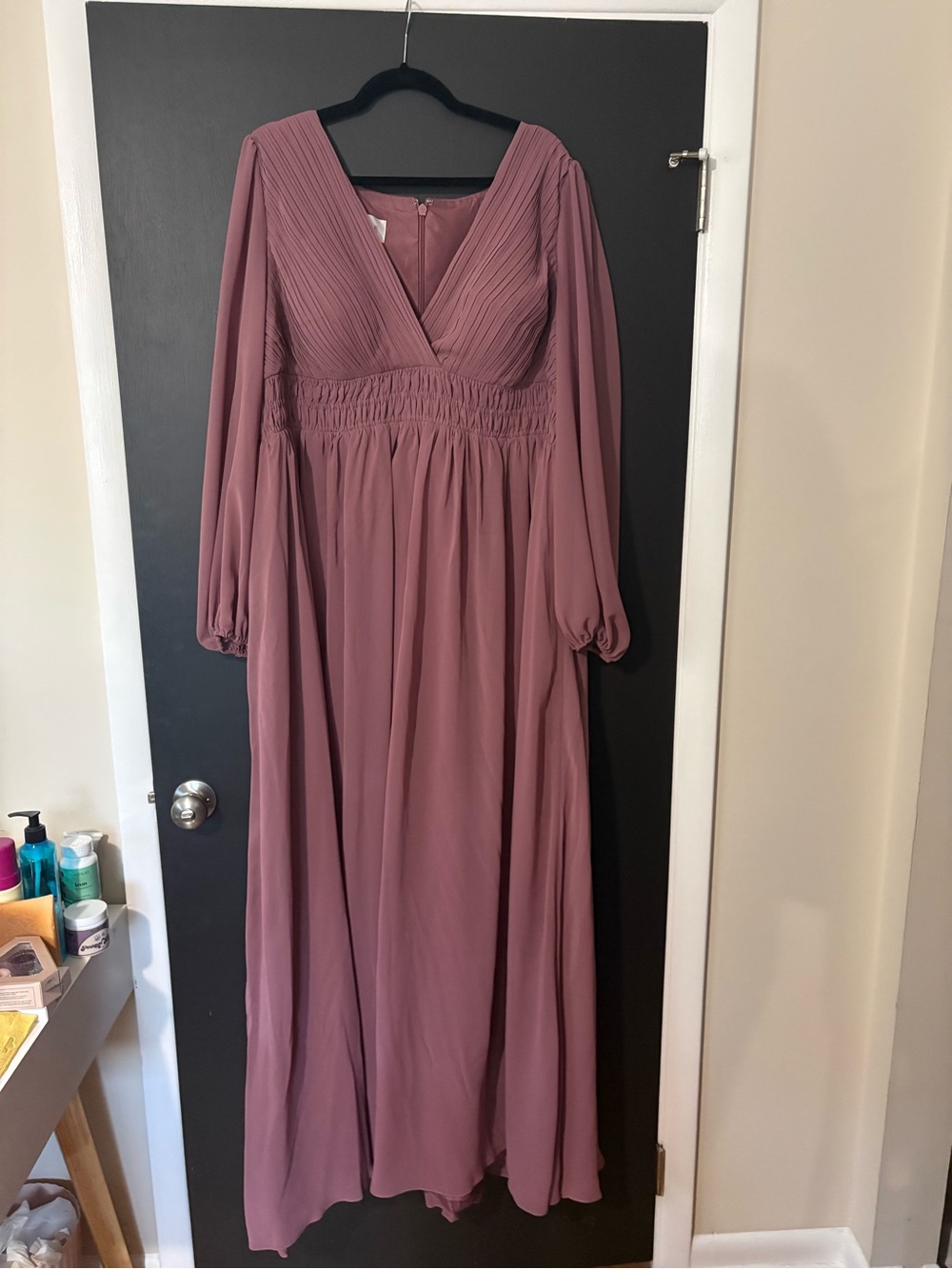 Azazie Palerma Mauve Long Sleeve Maxi Dress